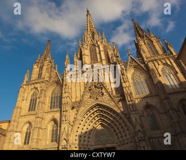 Barcelone, Espagne. La cathédrale gothique. Banque D'Images