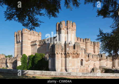 La coca, province de Ségovie, Espagne. Castillo de Coca. Château de coca. Important exemple d'architecture militaire mudéjar. Banque D'Images