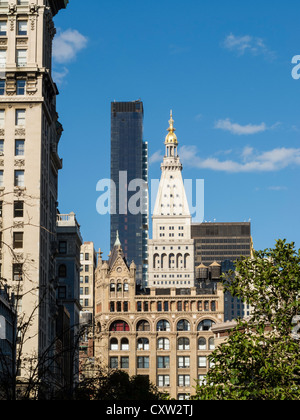 Midtown Skyline avec Met Life Tower, 1 Madison Avenue, Madison Square Park, NYC Banque D'Images