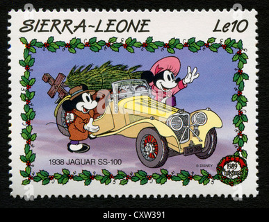 Sierra Leone - Timbres-poste de personnages de dessins animés Disney - Mickey Mouse Banque D'Images