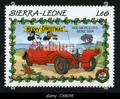 Sierra Leone - Timbres-poste de personnages de dessins animés Disney - Mickey Mouse Banque D'Images