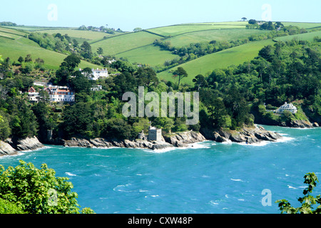 Côte de Devon près de Dartmouth Devon depuis le sentier de la côte sud-ouest Banque D'Images