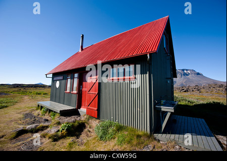 L'Askja Trail Þorsteinsskáli hut, Islande Banque D'Images