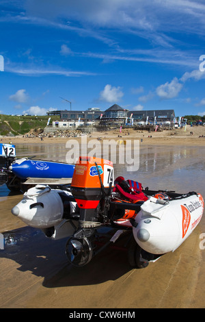 Zapcat Course, plage de Fistral, Cornwall UK Banque D'Images