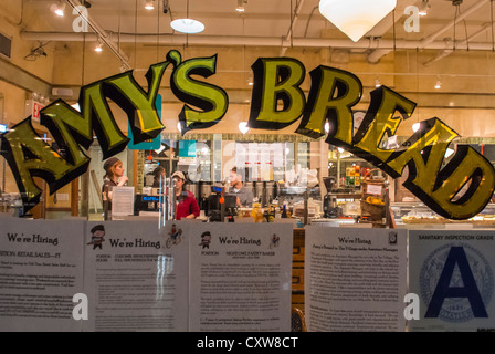 New York, NY, USA, 'Amy's Bread' American Bakery Shop/affiches de fenêtre, dans le Chelsea Market, Centre Commercial, à Manhattan Banque D'Images