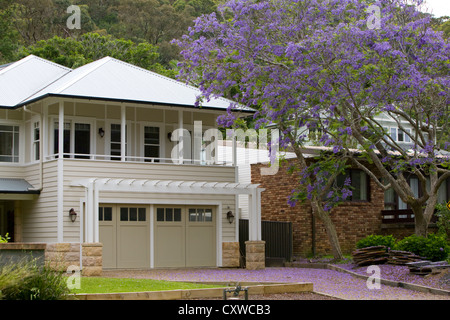 Grande maison individuelle maison sur la plages du nord de Sydney, Australie Banque D'Images