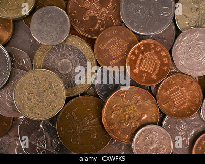 UK coins, l'arrière-plan Banque D'Images