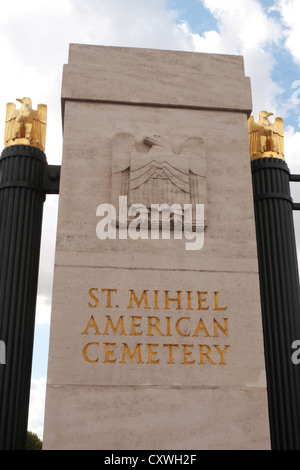 Une partie de l'entrée du cimetière américain de St Mihiel Thiaucourt-Regnieville Lorraine France Banque D'Images