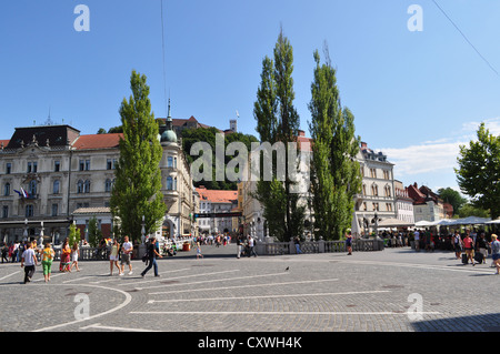 Preseren square, Ljubljana, Slovénie Banque D'Images