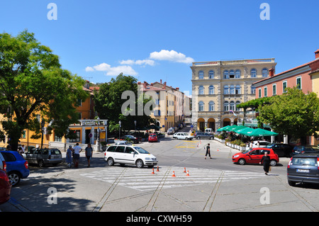 La place principale de la ville de Porec, Istrie, Croatie Banque D'Images