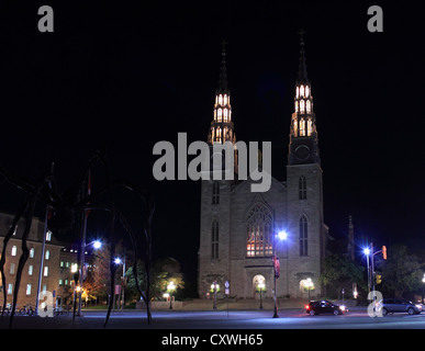 La basilique-cathédrale Notre Dame au centre-ville d'Ottawa, Ontario, Canada. Banque D'Images