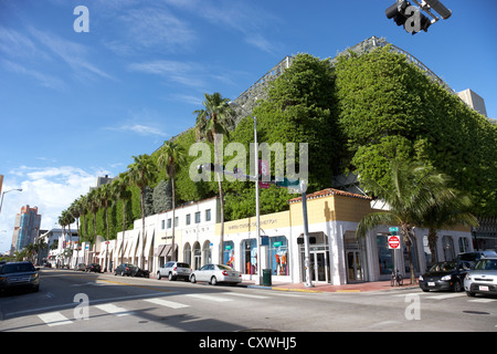 Collins Ave rue commerçante de Miami South beach floride usa Banque D'Images