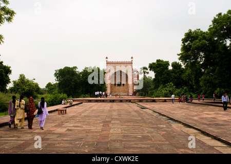 Tombeau d'Akbar, Agra, Inde Banque D'Images