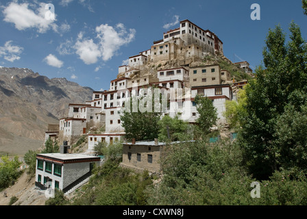 Une vue des principaux monastères de l'ouest. Le Spiti, le nord de l'Inde Banque D'Images