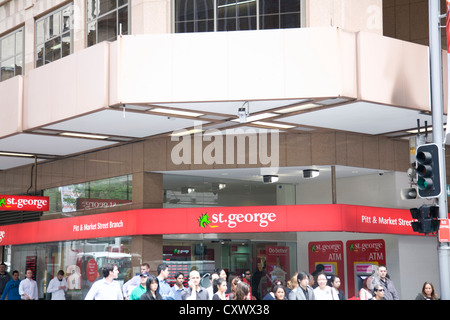 La banque australienne St George et une succursale de la banque dans le centre-ville de Sydney, NSW, Australie Banque D'Images
