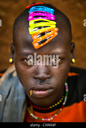 L'homme clé, Tribu Bana afer, vallée de l'Omo, Ethiopie Banque D'Images