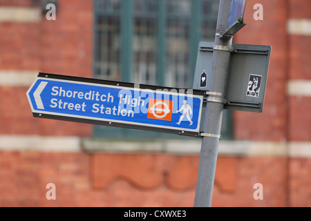 Plaque de rue de Londres, Londres, ville, europe, Brick Lane, Shoreditch, street, high street, des transports, de l'photoarkive Banque D'Images