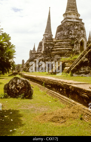 Vieux Bangkok Juillet-2000 (diapositives) l'Ayutthaya historical park couvre les ruines de la vieille ville d'Ayutthaya en Thaïlande Banque D'Images