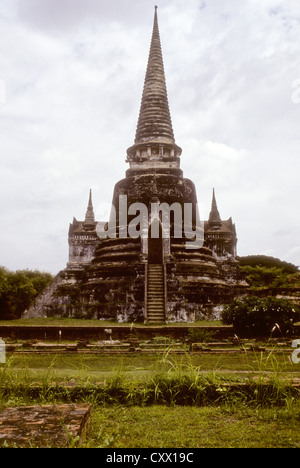 Vieux Bangkok Juillet-2000 (diapositives) l'Ayutthaya historical park couvre les ruines de la vieille ville d'Ayutthaya en Thaïlande Banque D'Images