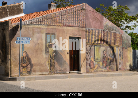 Europe Italie Sardaigne Province de Oristano Tinnura murales Banque D'Images