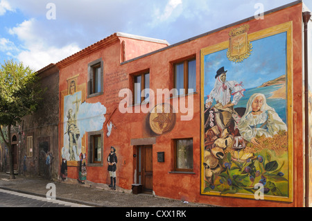 Europe Italie Sardaigne Province de Oristano Tinnura murales Banque D'Images