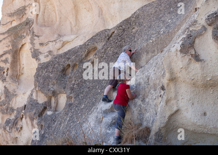 Deuxième Citadelle Ortahisar city,parc national de Göreme, Cappadoce, Turquie. Banque D'Images