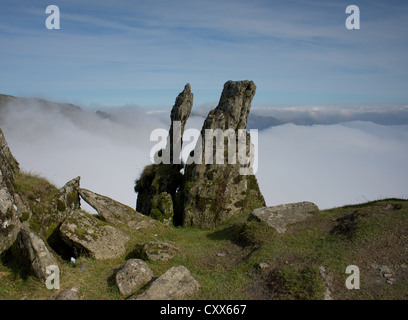 Au-dessus des nuages snowdon Banque D'Images