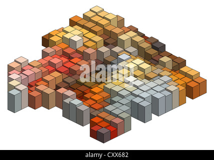 3d coloré cubes, abstract background Banque D'Images