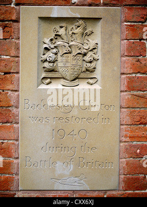 Plaque Baddesley Clinton Banque D'Images