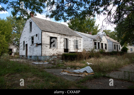 Abandonné & maisons vacantes, Detroit Michigan USA Banque D'Images