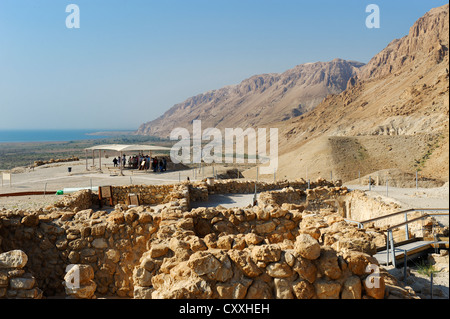 Des fouilles archéologiques, ruines de Qumrân, Cisjordanie, Israël, Moyen Orient Banque D'Images