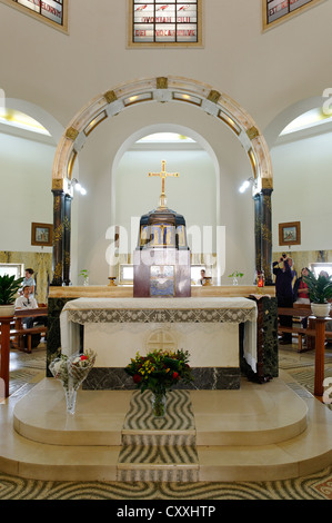 Église des Béatitudes sur le mont béatitudes à Tabgha, Sermon sur la montagne, à la mer de Galilée, de Génésareth Yam Kinneret Banque D'Images