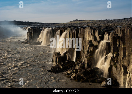 Selfoss waterfall sur le Joekulsá Fjoellum á rivière, boutiques eystra, nord-est de l'Islande, Islande, Europe Banque D'Images