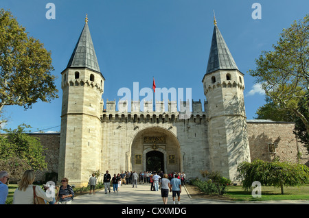 Porte d'entrée du Palais de Topkapi à Sultanahmet, Istanbul, Turquie. Banque D'Images