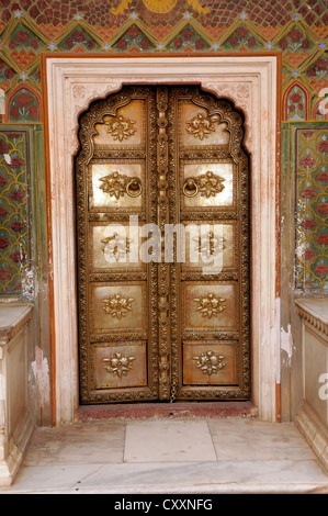 Entrée privée, Chandra Mahal City Palace, Jaipur, Rajasthan, Inde du nord, Inde, Asie du Sud, Asie Banque D'Images