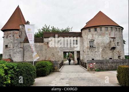 Château de Burghausen, une partie du château complexe, 14ème - 15ème siècle, 1, 043 mètres de long et le plus long château d'Europe Banque D'Images