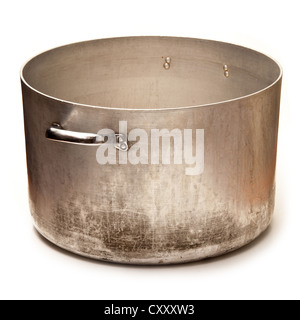 Large metal casserole casserole isolated on a white background studio. Banque D'Images