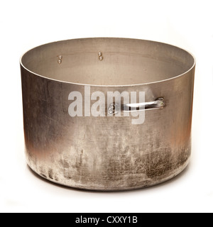 Large metal casserole casserole isolated on a white background studio. Banque D'Images