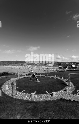 Droskyn Sundial, Millennium Monument, Broad Oak village ; Cornwall County ; Angleterre ; UK Banque D'Images