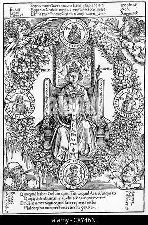 ALBRECHT DURER (1471-1528) artiste allemand. Ses 1502 gravure personnifiant la philosophie Banque D'Images