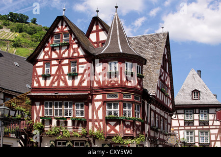 Maison à colombages historique de Bacharach dans la vallée du Rhin moyen, Rhénanie-Palatinat, Allemagne Banque D'Images