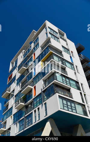 Nouveau bloc d'appartement par Pierre Blondel, face au Parc Léopold, Bruxelles, Belgique, Europe, Union européenne Banque D'Images