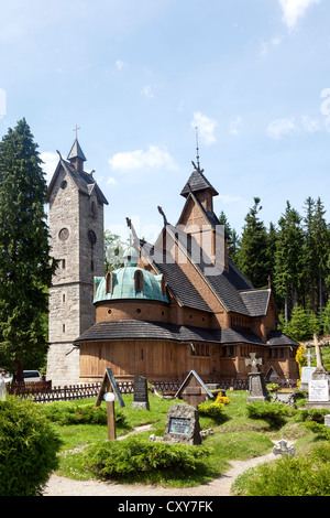 Wang temple norvégien à Karpacz, Pologne. Il a été construit au xiie siècle en Norvège Banque D'Images