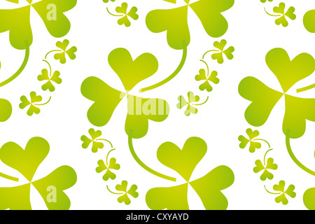 Shamrock transparente modèle vecteur on white Banque D'Images