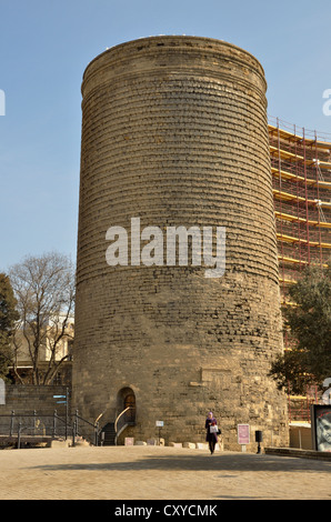 Tour de la jeune fille à partir de la 5ème siècle dans le centre historique de la ville de Bakou, UNESCO World Heritage Site, Azerbaïdjan, Caucase Banque D'Images