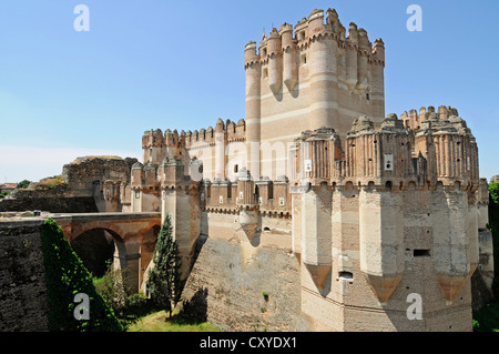 Castillo, château, musée, de style mudéjar, Coca, province de Ségovie, Castille et León, Espagne, Europe, PublicGround Banque D'Images