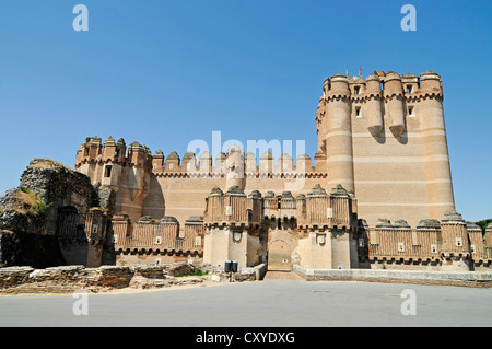 Castillo, château, musée, de style mudéjar, Coca, province de Ségovie, Castille et León, Espagne, Europe, PublicGround Banque D'Images