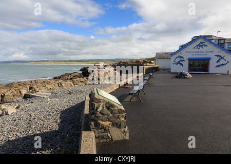 La zone côtière centre et côte rocheuse de la réserve naturelle nationale marine avec roches inhabituelles Portrush Antrim Irlande du Nord Banque D'Images