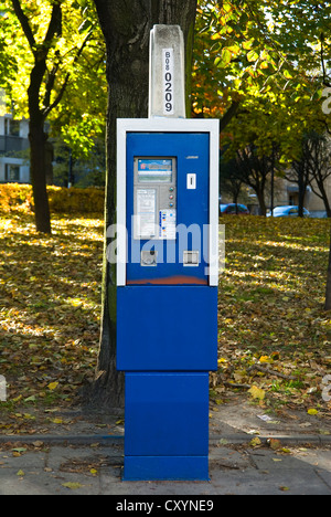 Parking meter à Varsovie, Pologne Banque D'Images