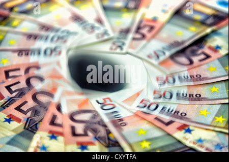 Cercle des billets tournant autour de son axe Banque D'Images